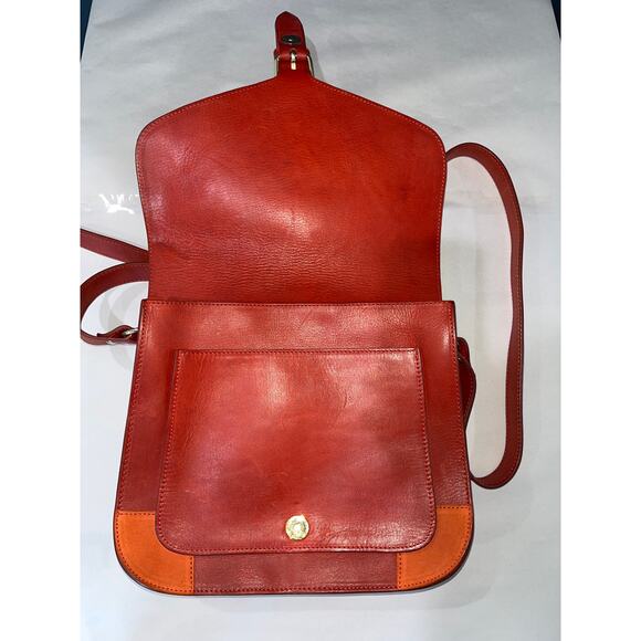 A.P.C. Crossbody Orange Leather & Suede Crossbody - Picture 4 of 7